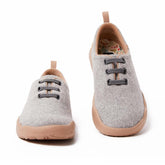 Segovia Light Grey Wool Lace-up Shoes Women
