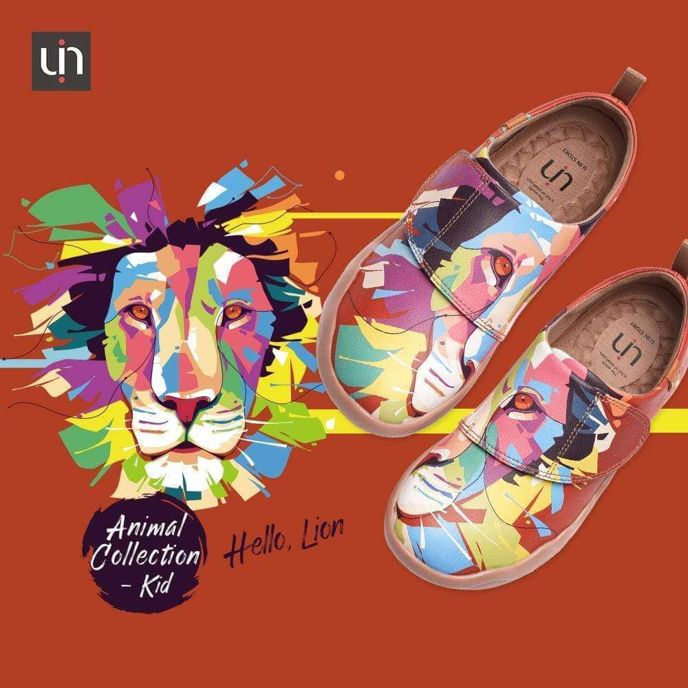 HELLO, LION Animal Design Painted Kids Casual Shoes Kid UIN 