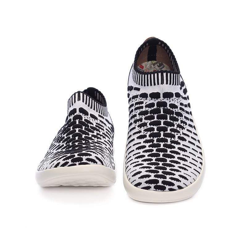 UIN Footwear Kid Sicily Black & White Canvas loafers