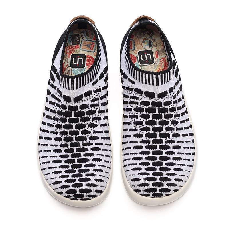 UIN Footwear Kid Sicily Black & White Canvas loafers