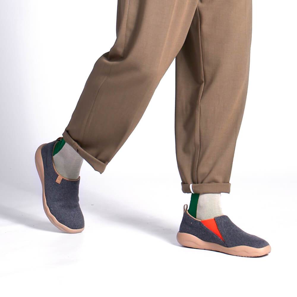 UIN Footwear Men (Pre-sale) Toledo II Deep Grey Wool Men Canvas loafers
