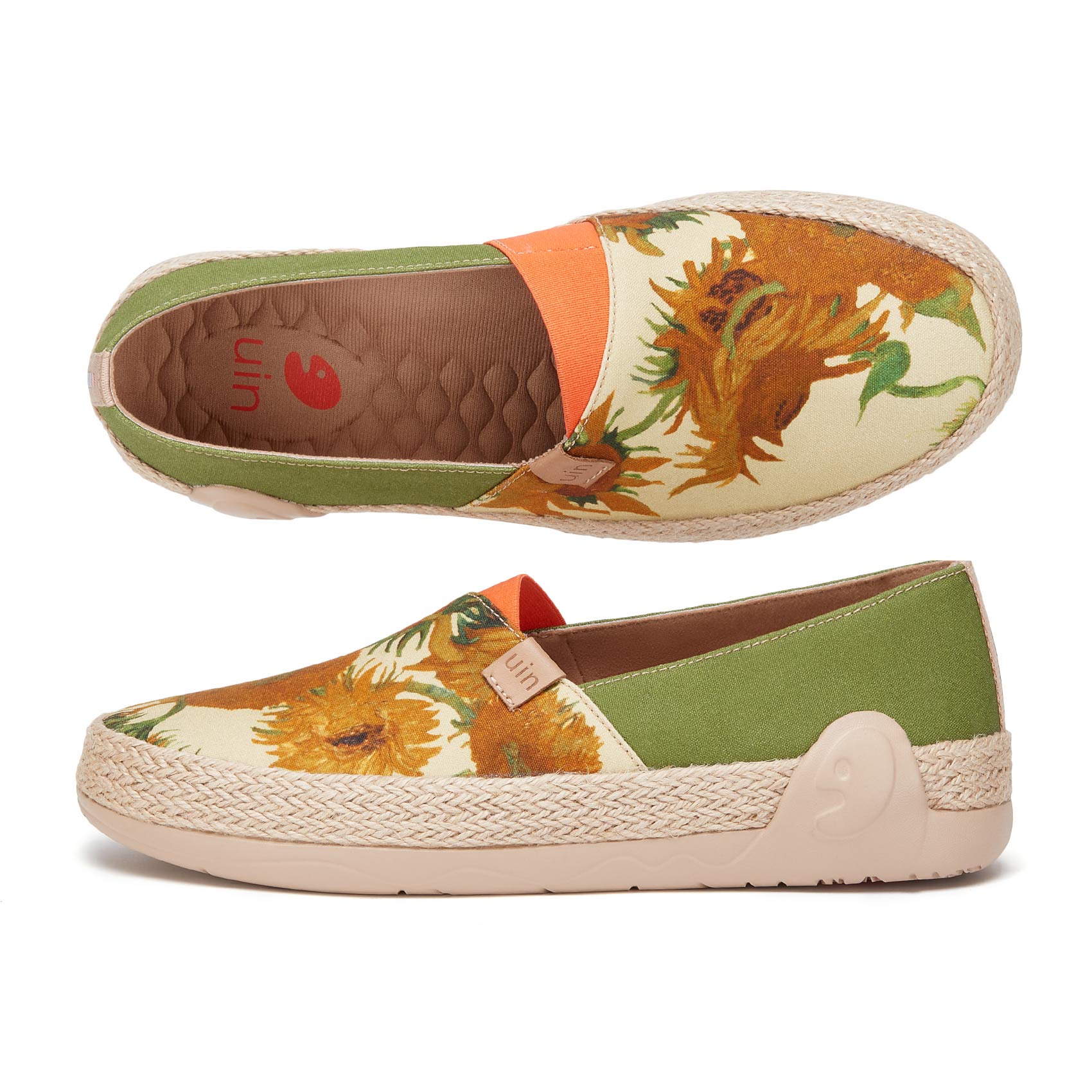 UIN Footwear Men Van Gogh Sunflowers Marbella I Men Canvas loafers