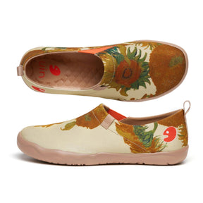 UIN Footwear Men Van Gogh Sunflowers Men Canvas loafers