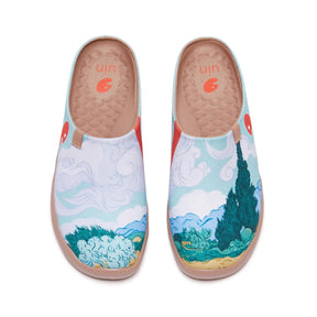 UIN Footwear Men Van Gogh Wheatfield with Cypresses Malaga Slipper Men Canvas loafers