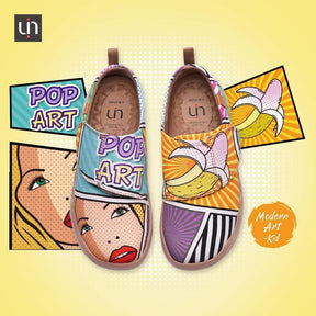 UIN Footwear -Pop Art- Trendy Cartoon Design Painted Kids Shoes Canvas loafers
