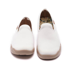 UIN Footwear Women Barcelona Knitted White Canvas loafers