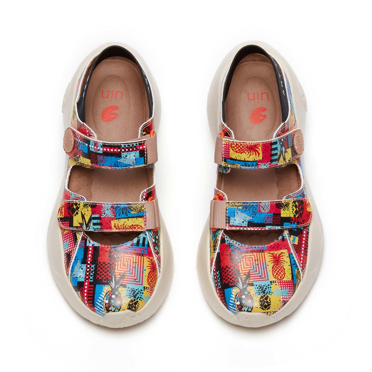 UIN Footwear Women Color Geometry II San Sebastian III Women Canvas loafers