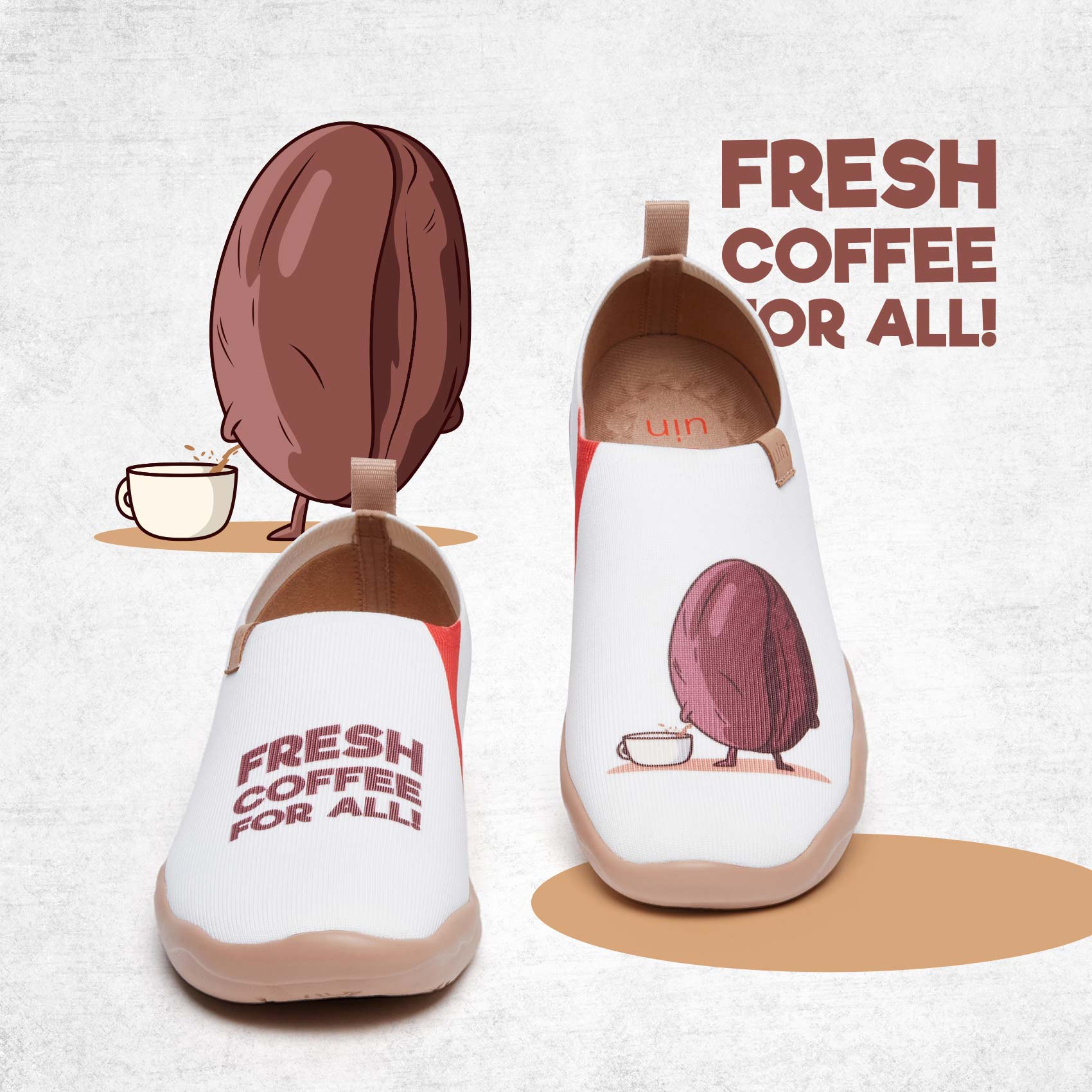 UIN Footwear Women Fresh Coffee Toledo I Women Canvas loafers