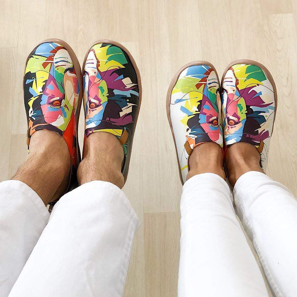 UIN Footwear Women -Hello, Lion- Multicolored Microfiber Leather Female Flats Canvas loafers