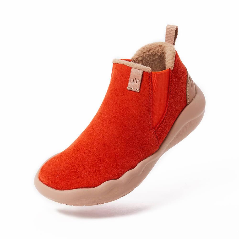 UIN Footwear Women (Pre-sale) Granada Red Cow Suede Boots Women Canvas loafers